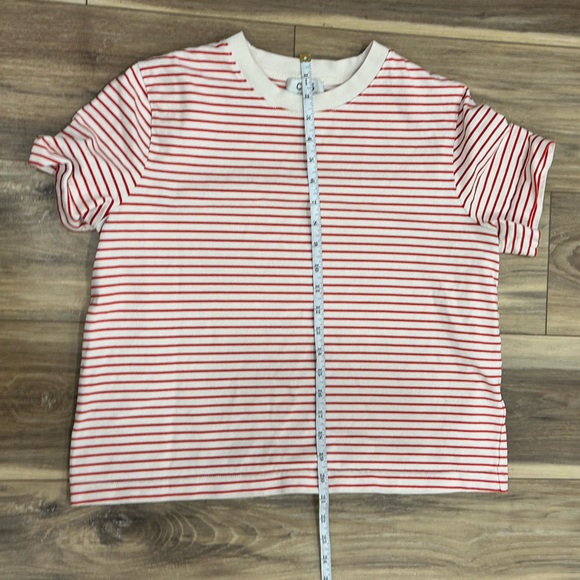 COS women’s red white striped t shirt Large EUC - Picture 3 of 7